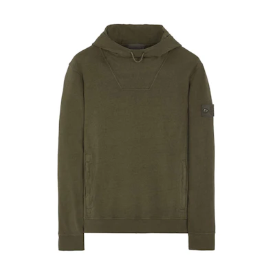 Stone Island SS23 Ghost Pieces Pullover Hoodie Military Green Mens 7815612F3-V0054