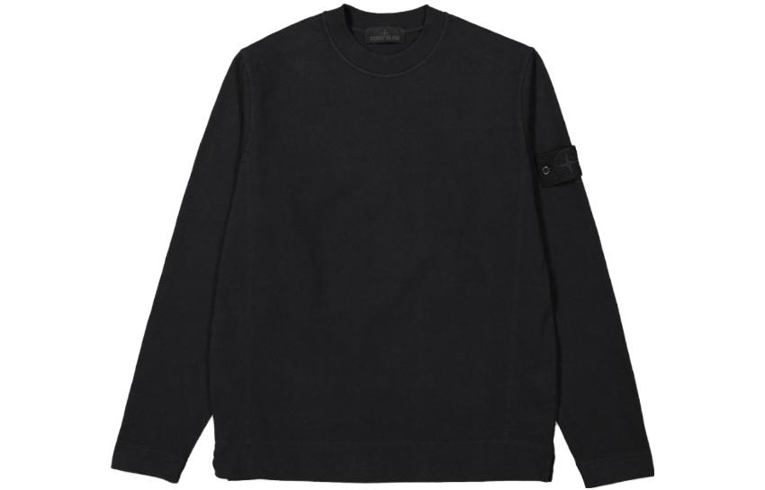 Stone Island SS23 Ghost Series Black Badge Fleece Crewneck Sweatshirt Black Men 7815611F3-V0029