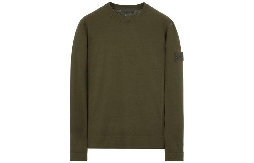 Stone Island SS23 Ghost Series Military Green Badge Crewneck Sweatshirt for Men. 7815611F3-V0054 圖 2