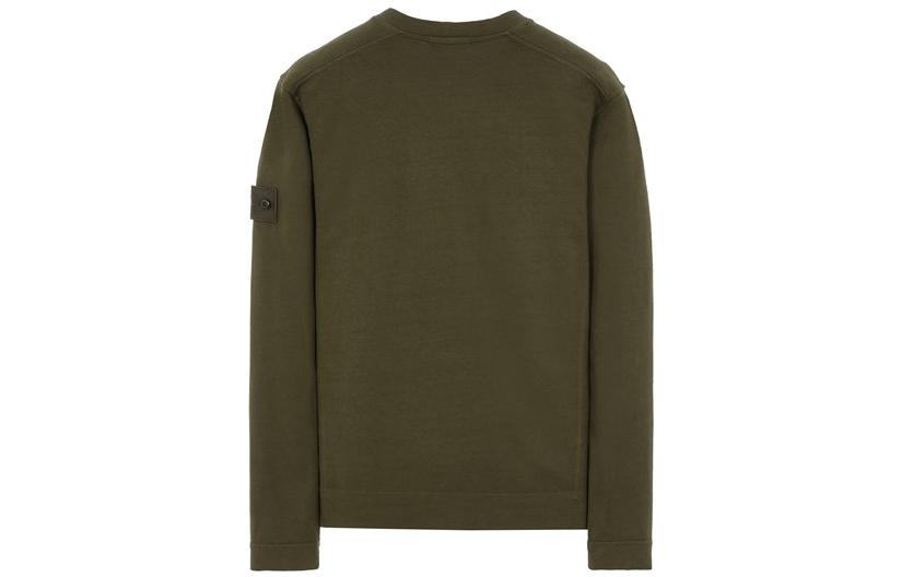Stone Island SS23 Ghost Series Military Green Badge Crewneck Sweatshirt for Men. 7815611F3-V0054 圖 3