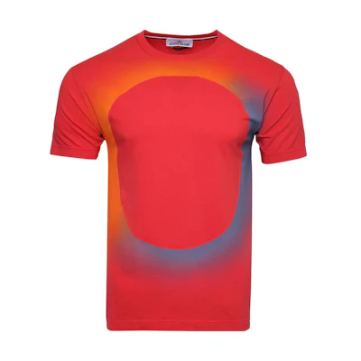 STONE ISLAND SS23 Gradient Circle Print Graphic T-Shirt Red Short Sleeve. 77152NS92-V0010