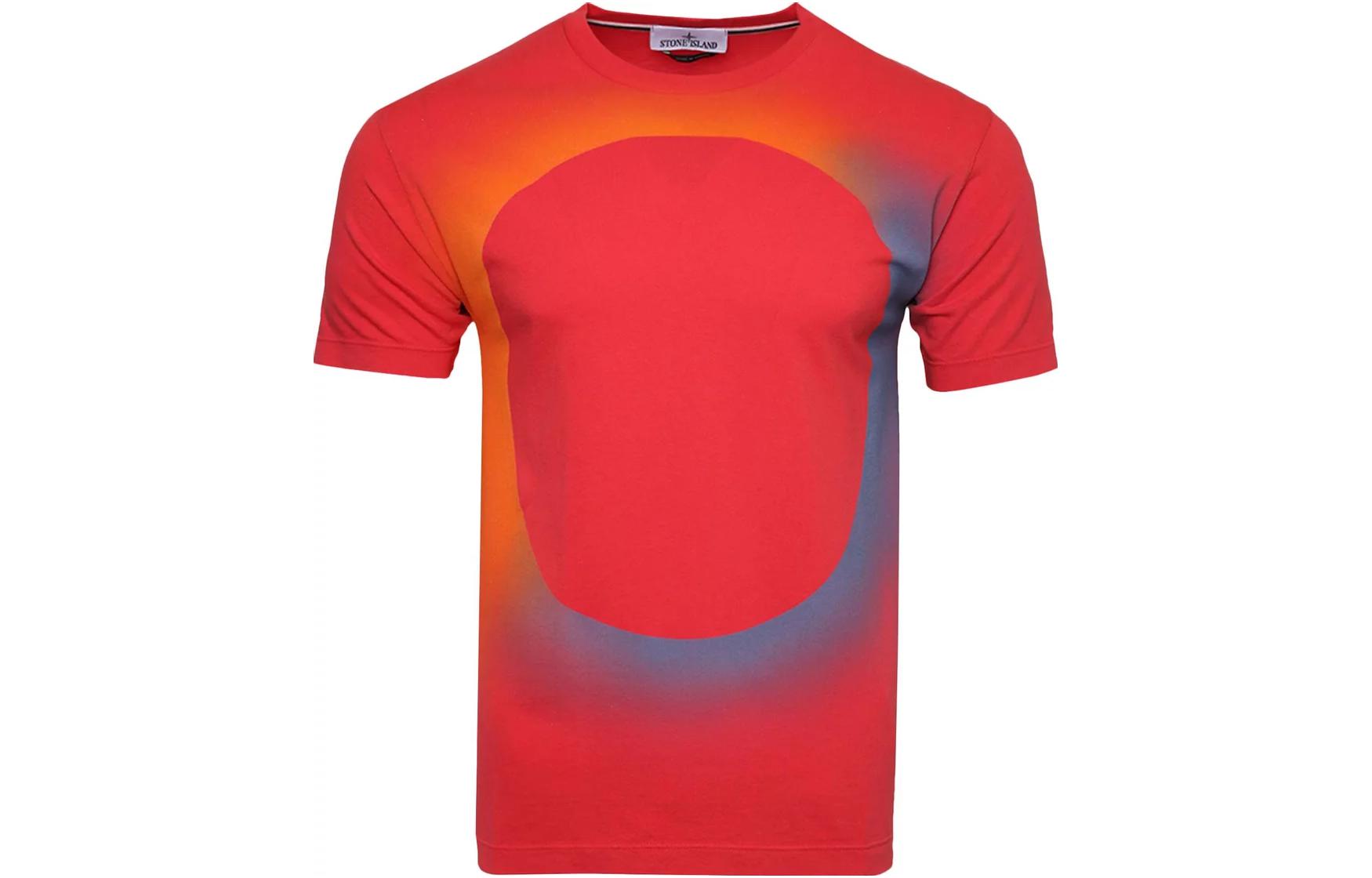 Order STONE ISLAND SS23 Gradient Circle Print Graphic T-Shirt Red  Short Sleeve. 77152NS92-V0010