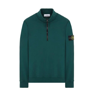 Stone Island SS23 Green Half-Zip Long Sleeve Sweatshirt 101561951-V0053