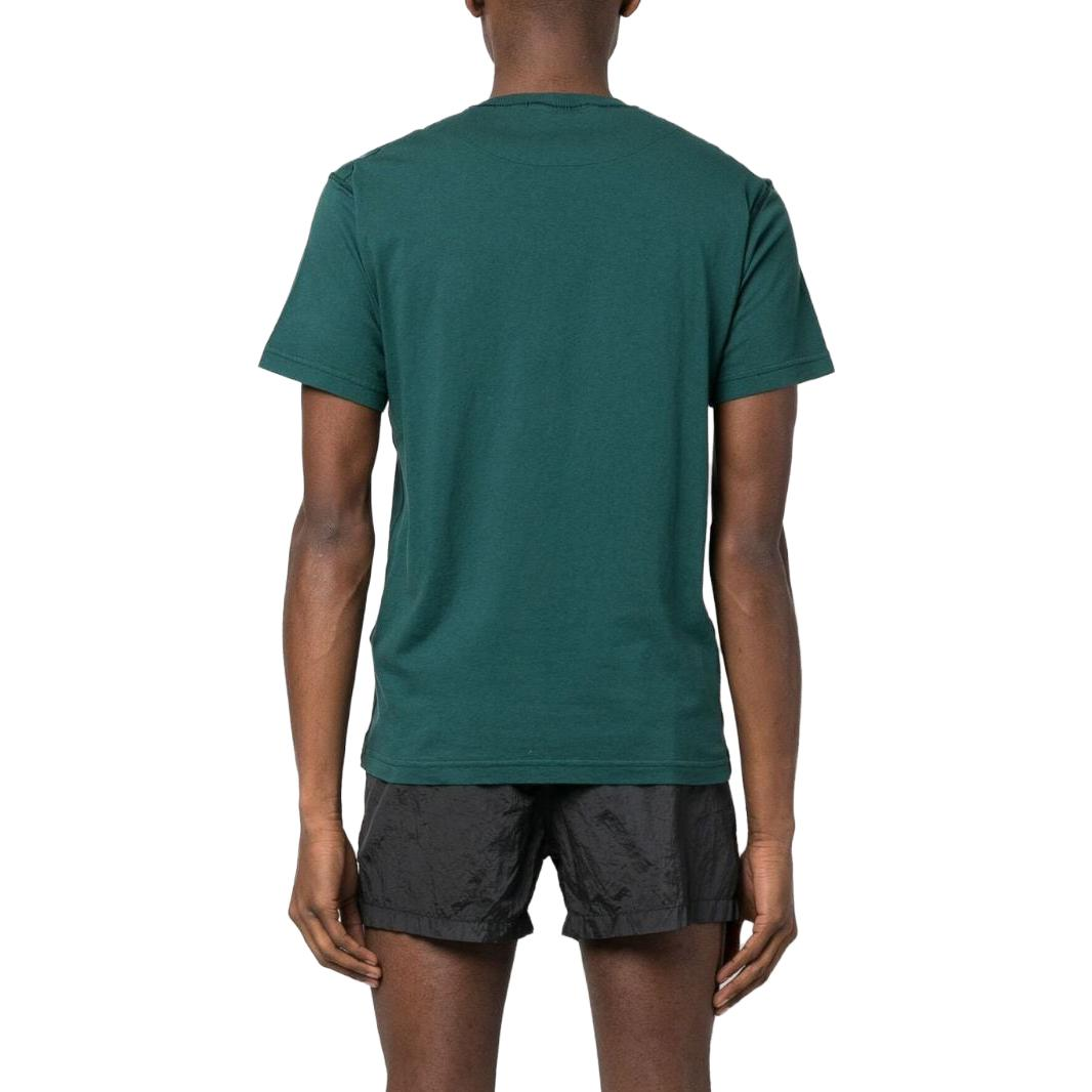 Shop 스톤아일랜드 SS23 그린 로고 패치 크루넥 티셔츠. 101523757-V0053