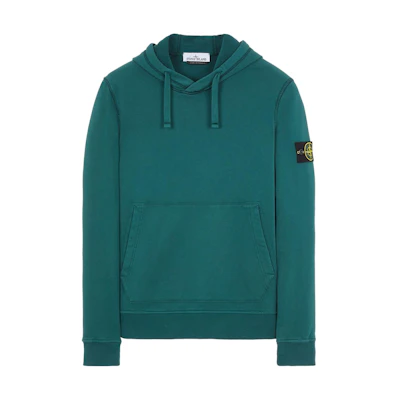Stone Island SS23 Green Logo Patch Pullover Hoodie Long Sleeve 101564151-V0053