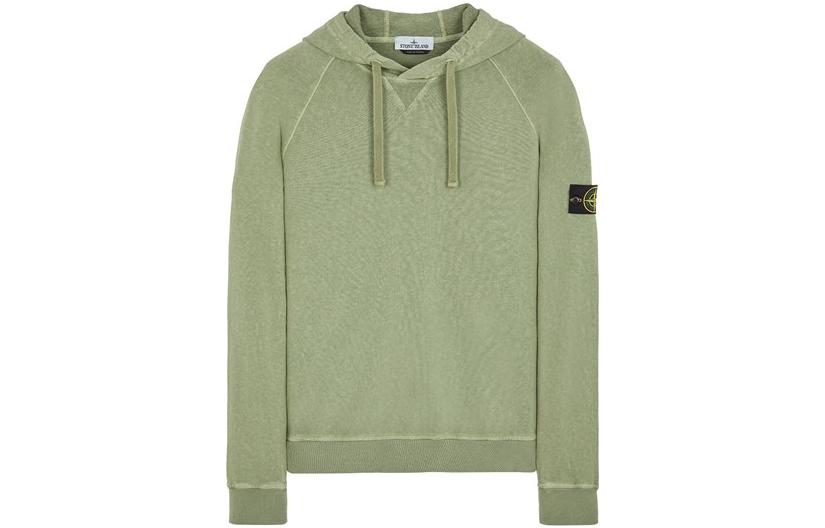 STONE ISLAND SS23 Green Solid Color Logo Sweatshirt for Men 781562160-V0155