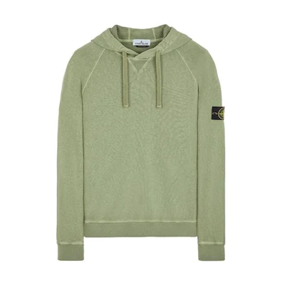 STONE ISLAND SS23 Green Solid Color Logo Sweatshirt for Men 781562160-V0155