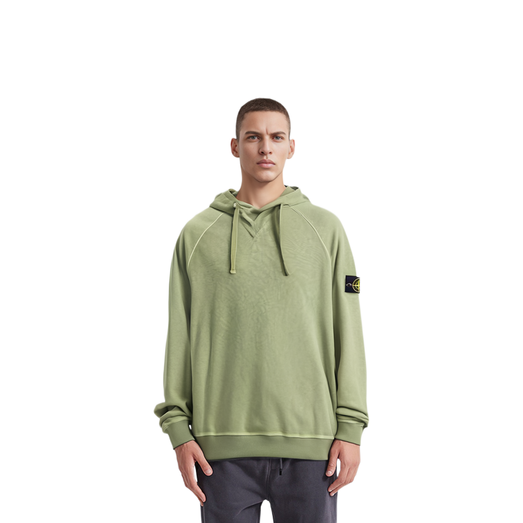 STONE ISLAND SS23 Green Solid Color Logo Sweatshirt for Men 781562160-V0155 圖 4