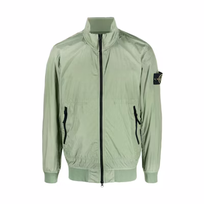 Stone Island SS23 Green Zip-Up Jacket with Logo Patch for Men 781542822-V0055