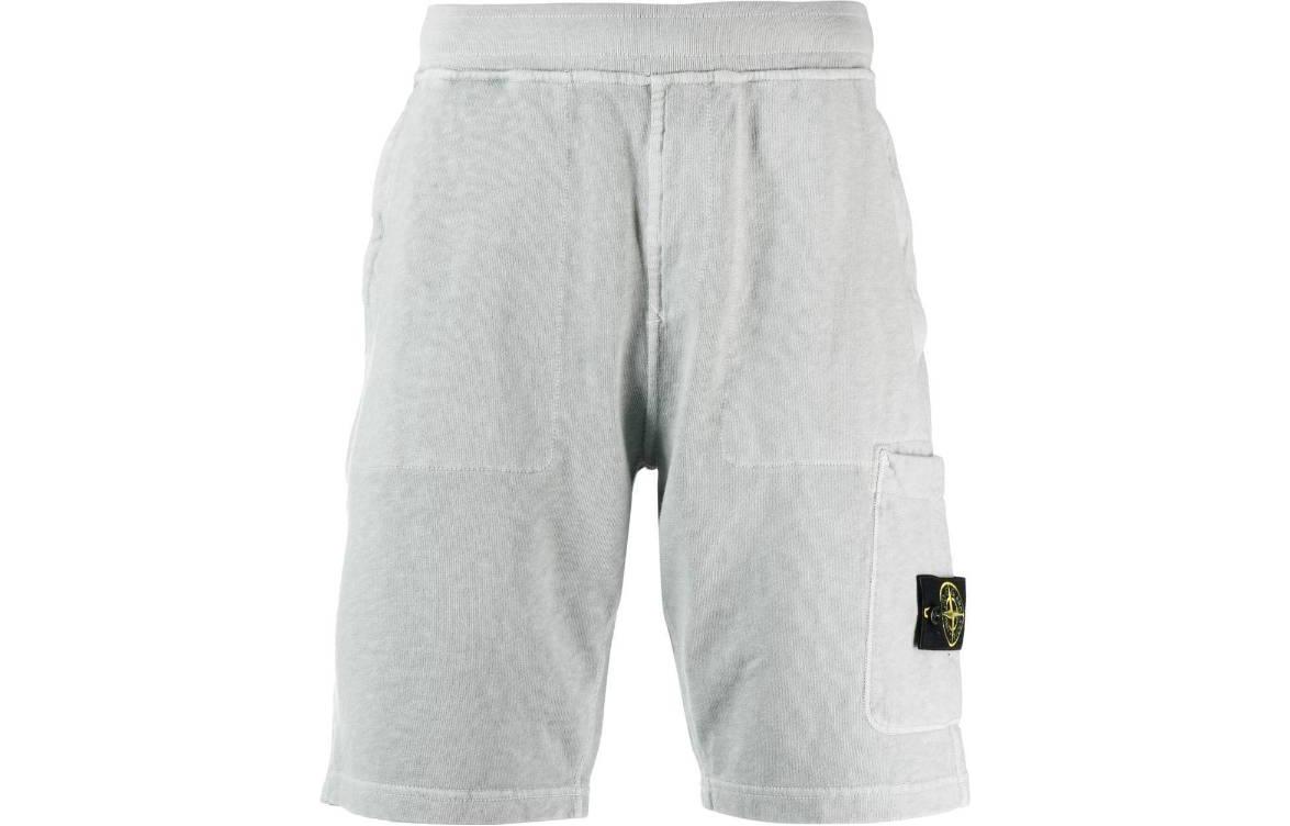Stone Island SS23 Grey Compass Patch Elastic Waist Shorts Men 781564060-V0141
