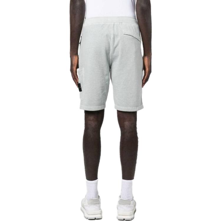 Stone Island SS23 Grey Compass Patch Elastic Waist Shorts Men 781564060-V0141 圖 4