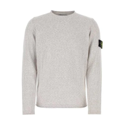 Stone Island SS23 Grey White Logo Crewneck Long Sleeve Sweatshirt 1015502B0-V1092