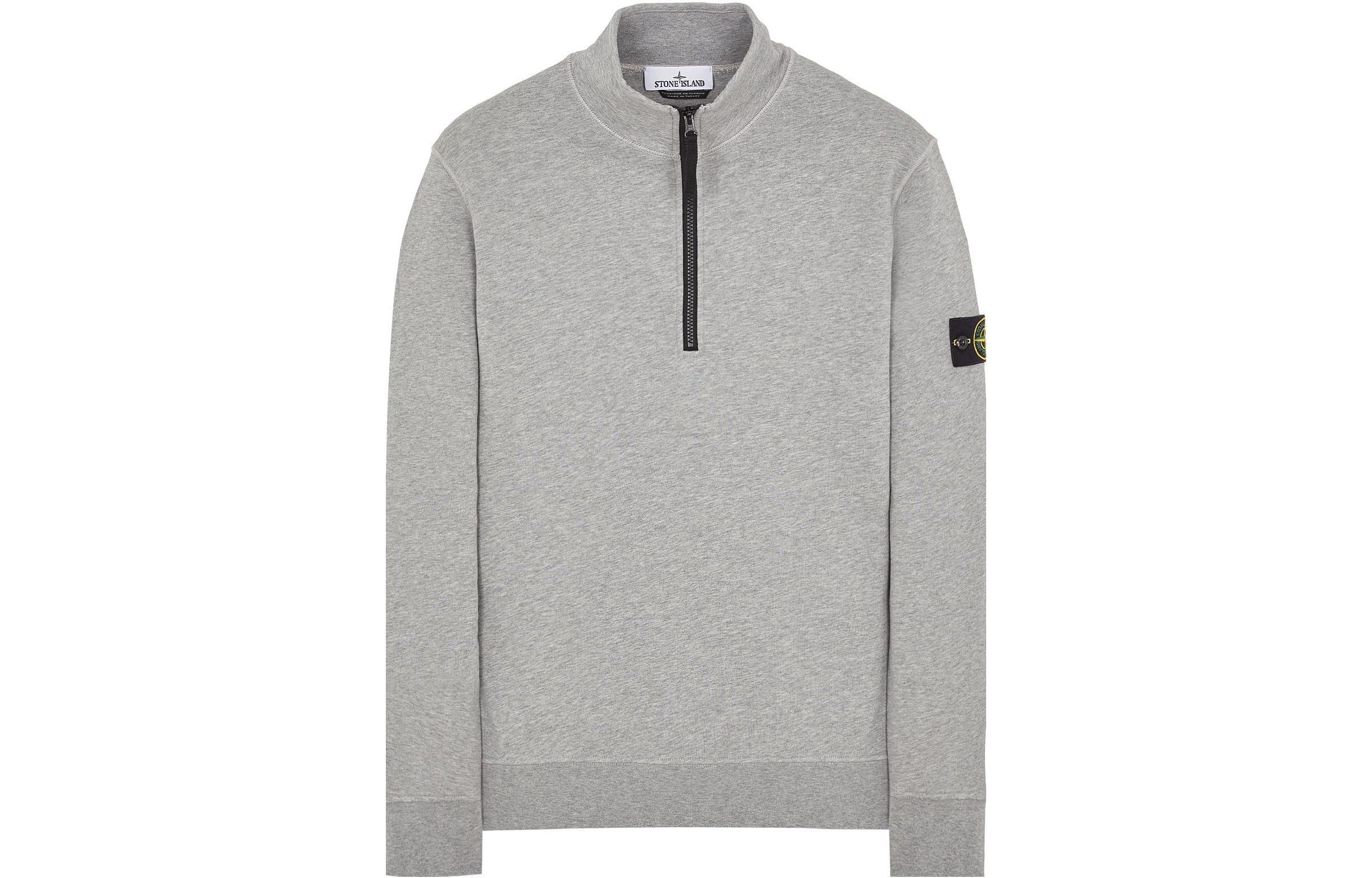 Stone Island SS23 Half-Zip Pullover Sweatshirt Grey 101561951-A0M64