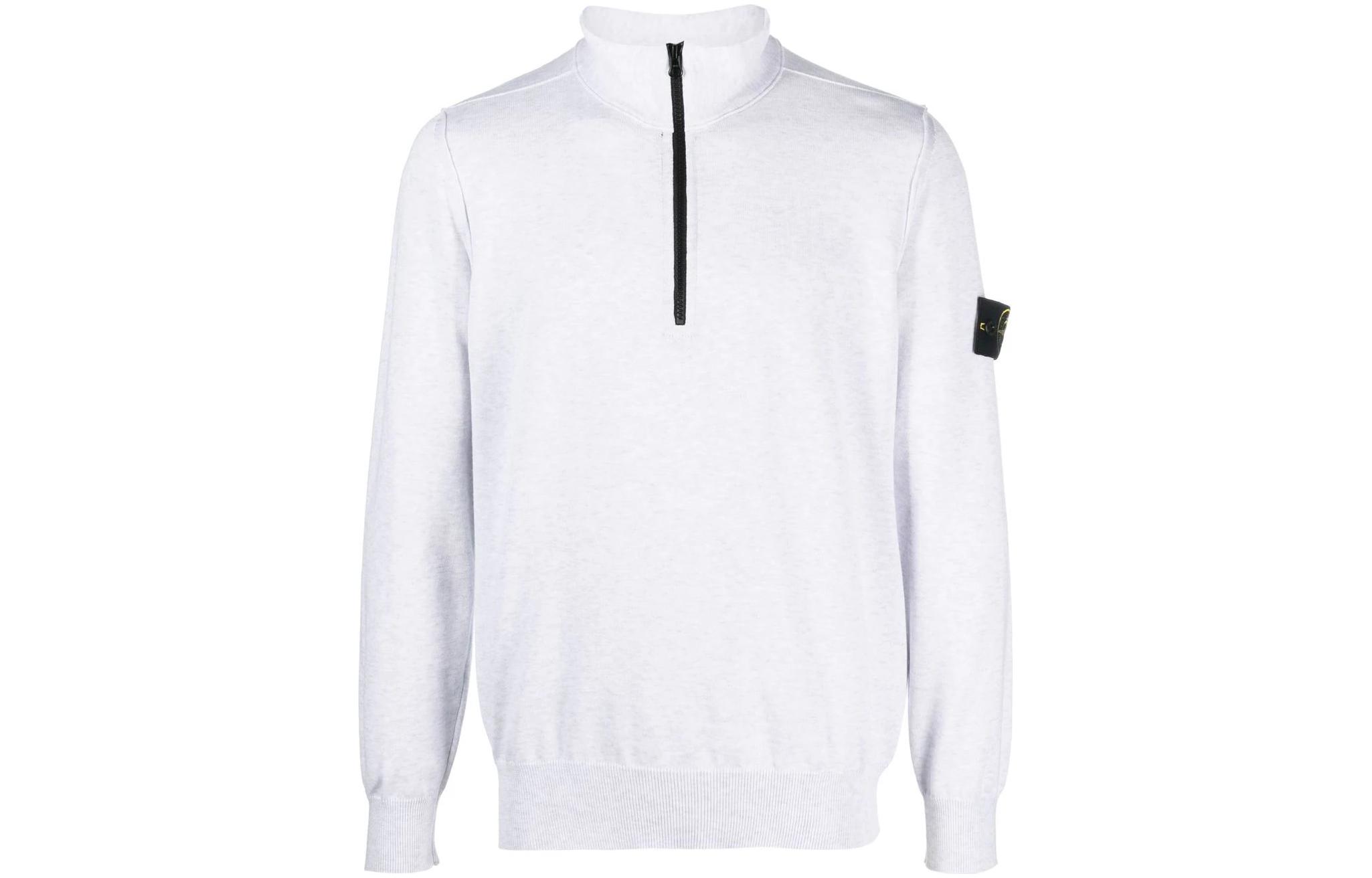Stone Island SS23 Half-Zip Pullover Sweatshirt Light Grey 7815543B2-V0M64