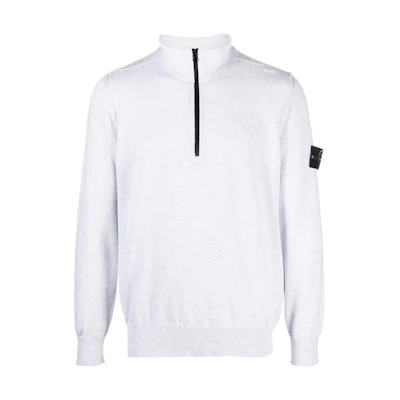 Stone Island SS23 Half-Zip Pullover Sweatshirt Light Grey 7815543B2-V0M64