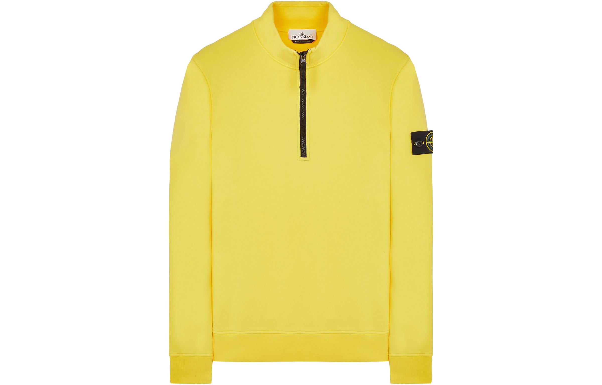 Stone Island SS23 Half-Zip Pullover Sweatshirt Yellow - 101561951-V0030