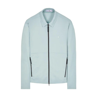 Stone Island SS23 Light Blue Nylon Zip Collar Jacket for Men 7815121G4-V0041