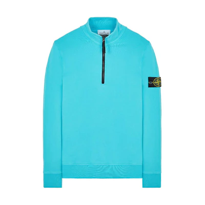 Stone Island SS23 Light Blue Pullover Half-Zip Sweatshirt 101561951-V0042