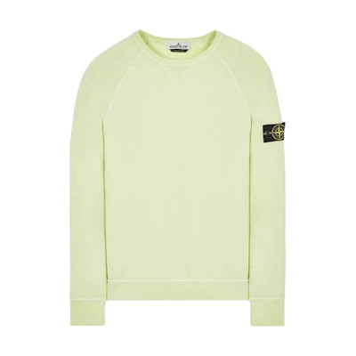 Stone Island SS23 Light Green Crewneck Sweatshirt with Logo Patch 771566360-V0052