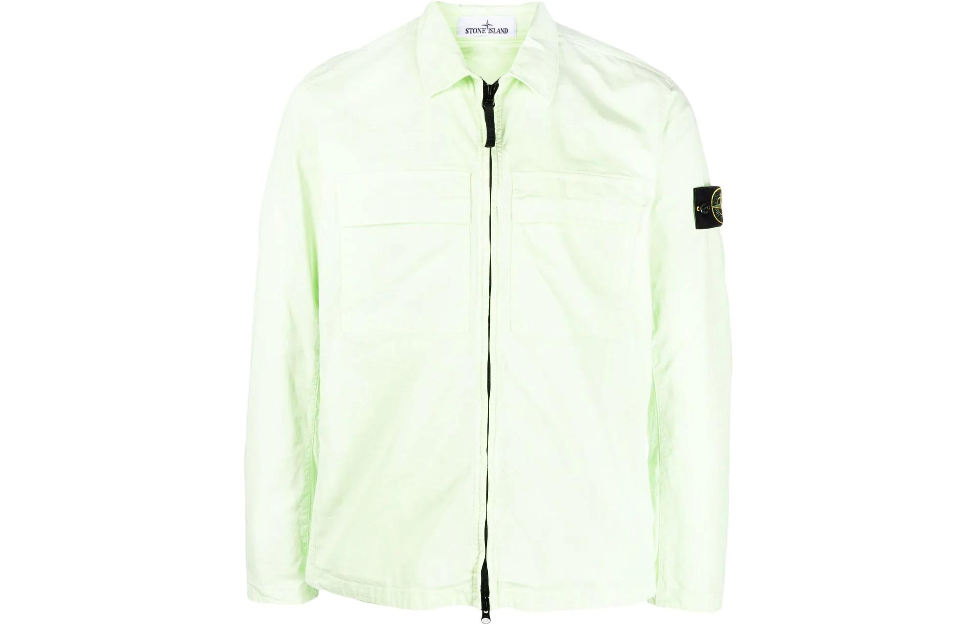 Stone Island SS23 Light Green Pocket Long-Sleeve Shirt Jacket 781510210-V0052