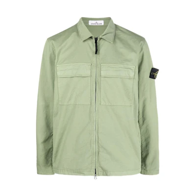 Stone Island SS23 Light Green Pocket Long-Sleeve Shirt Jacket 781510210-V0055