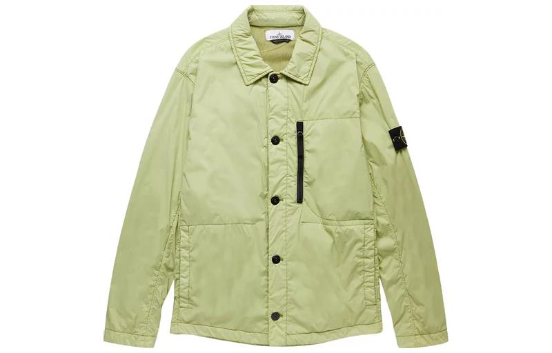 Stone Island SS23 Light Green Single Breasted Shirt Jacket - 761541431-V0052