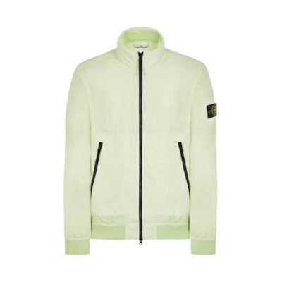 Stone Island SS23 Light Green Zip-Up Jacket with Logo Badge for Men 781542822-V0052