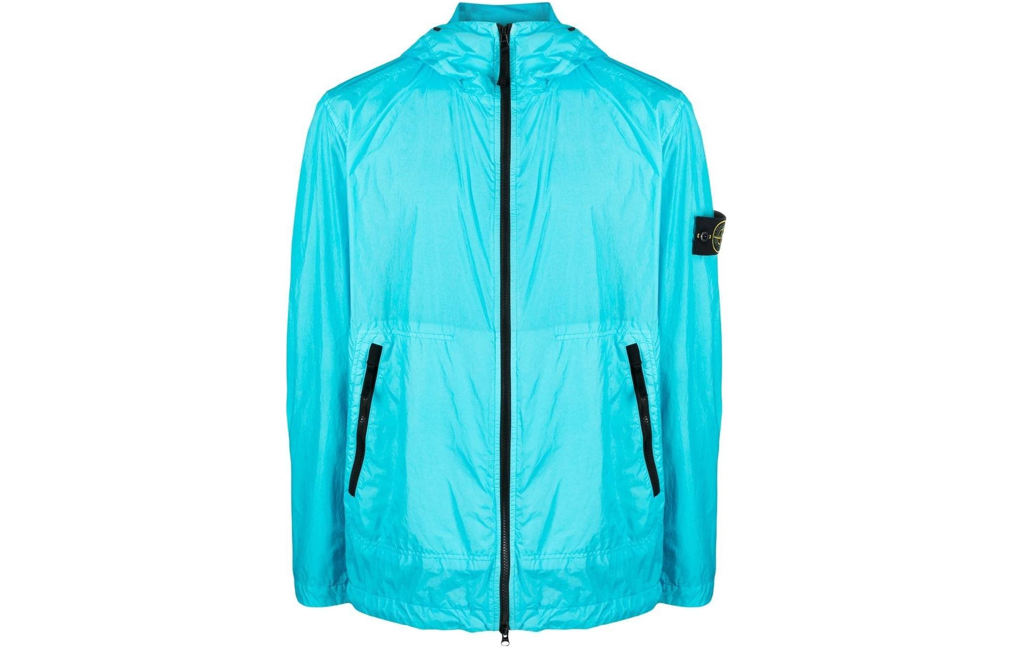 Stone Island SS23 Lightweight Mint Blue Windproof Waterproof Jacket 781540522-V0042