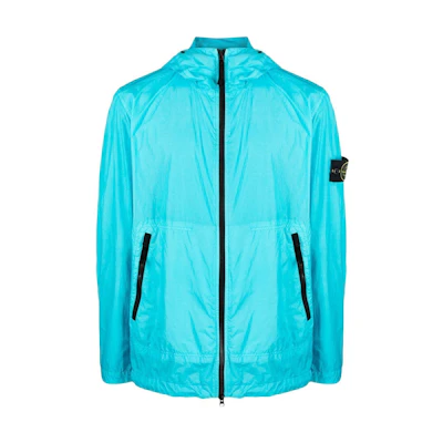 Stone Island SS23 Lightweight Mint Blue Windproof Waterproof Jacket 781540522-V0042
