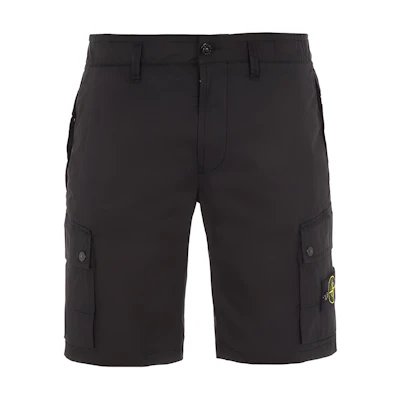 STONE ISLAND SS23 Logo Button Workwear Casual Shorts Men - Black 1015L1110-A0029