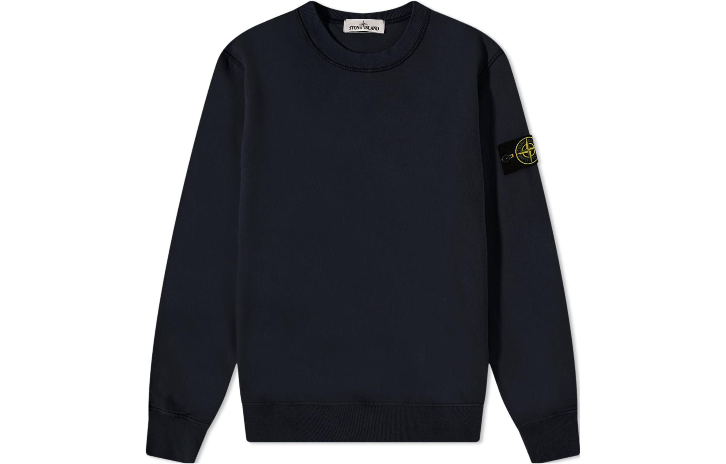 Stone Island SS23 Logo Crewneck Long Sleeve Sweatshirt Men’s Black 771563020-V00020