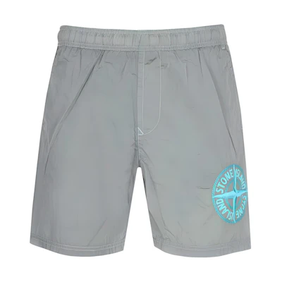 STONE ISLAND SS23 Logo Embroidered Casual Shorts Men’s Grey. 7815B0948-V0041
