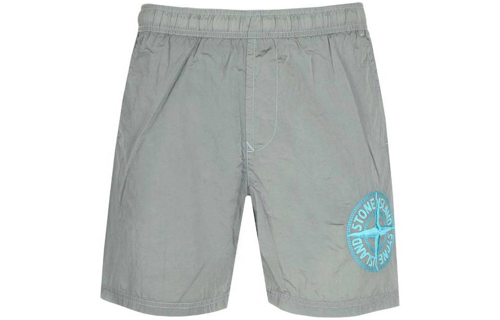 Order STONE ISLAND SS23 Logo Embroidered Casual Shorts Men’s Grey. 7815B0948-V0041