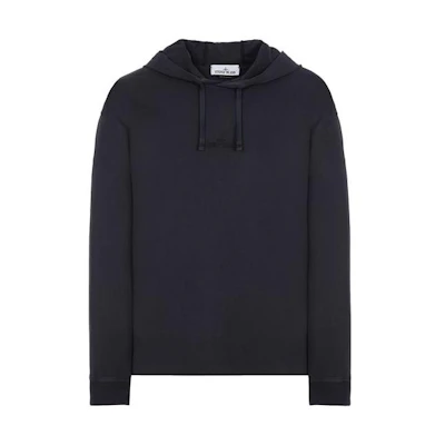 Stone Island SS23 Logo Embroidered Hoodie Navy Blue Long Sleeve 781520644-V0020