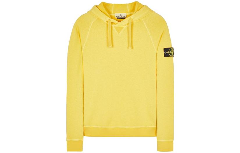 Stone Island SS23 Logo Hoodie Yellow Long Sleeve 781562160-V0130