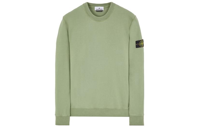 Stone Island SS23 Logo Patch Crewneck Long Sleeve Sweatshirt Sage Green Mens 771563051-V0055