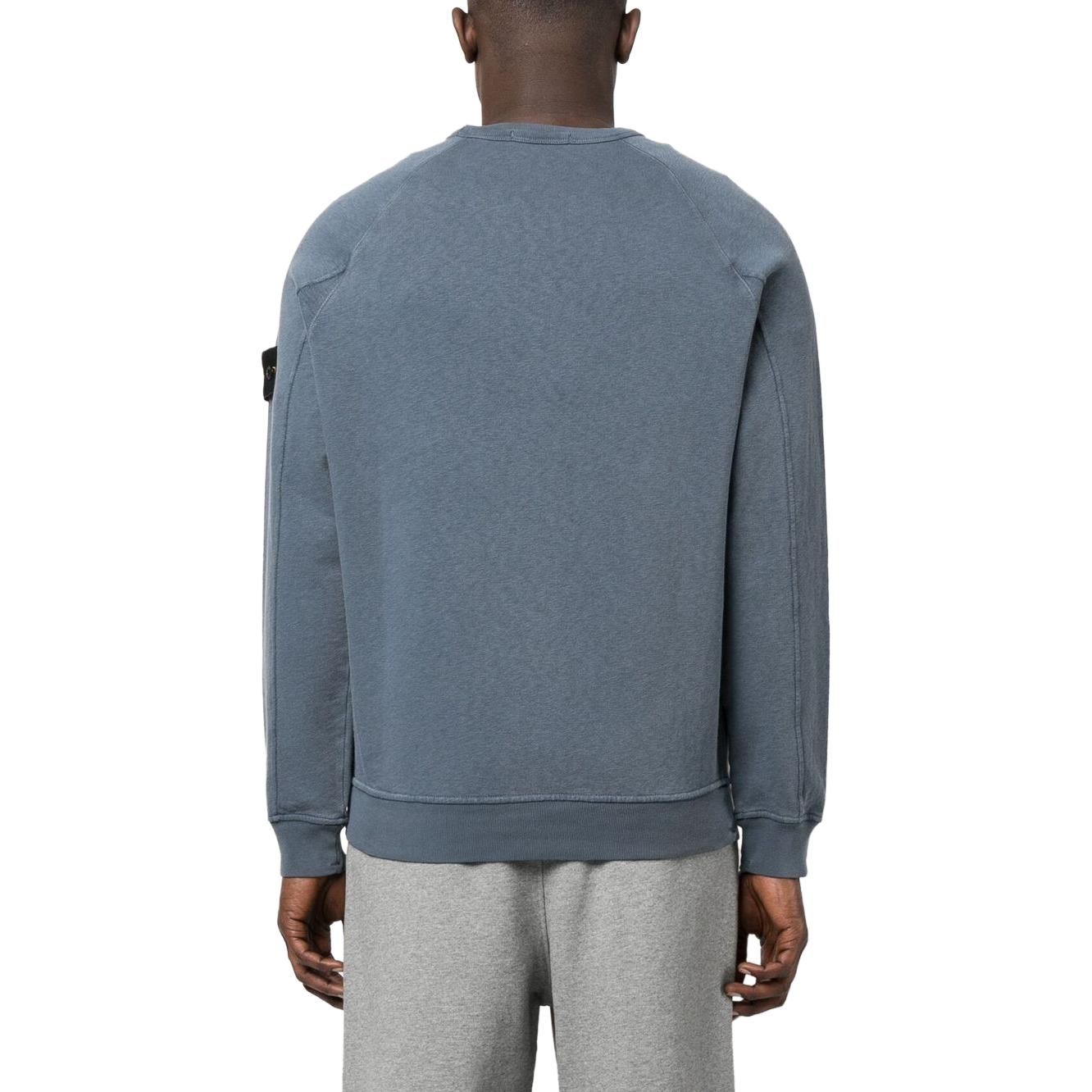 STONE ISLAND SS23 Logo Patch Crewneck Pullover Sweatshirt Blue Grey Men 781566360-V0124 圖 4