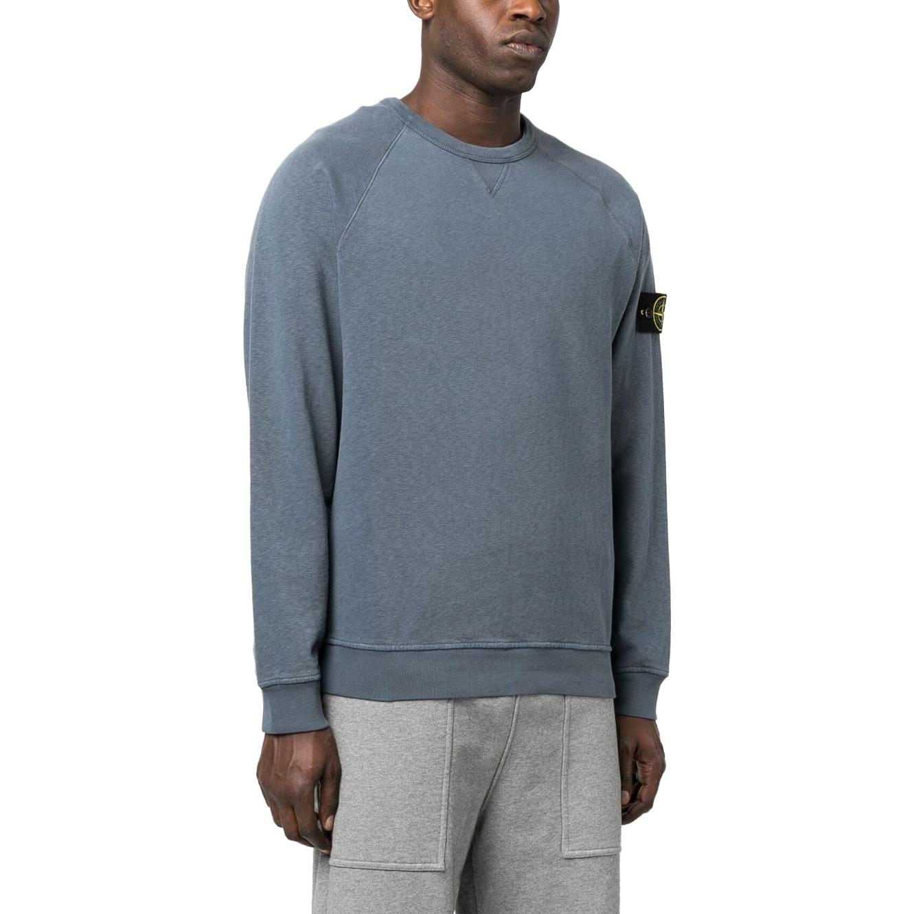 STONE ISLAND SS23 Logo Patch Crewneck Pullover Sweatshirt Blue Grey Men 781566360-V0124 圖 5