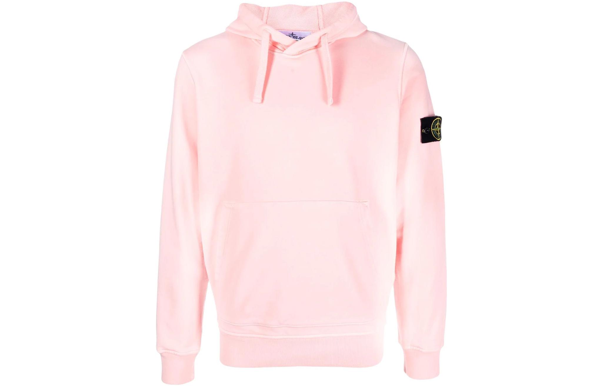 Stone Island SS23 Logo Patch Drawstring Pullover Sweatshirt Pink 101564151-V0080