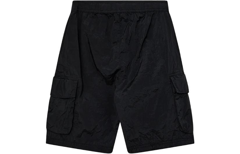 Lookbook STONE ISLAND SS23 標誌補丁直筒休閒短褲 男 黑色. 7815L1319-V0029