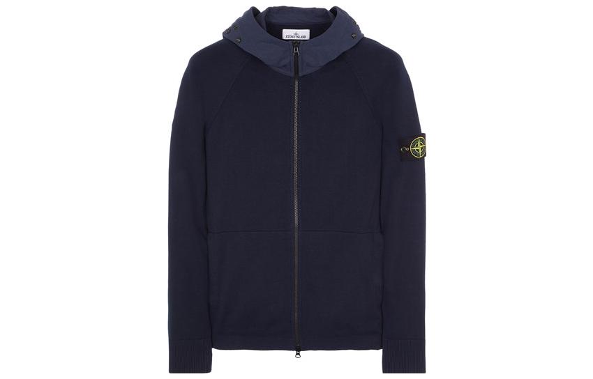 Stone Island SS23 Logo Patch Zip Hoodie Men’s Deep Blue 7815547B2-V0020