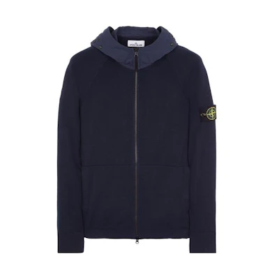 Stone Island SS23 Logo Patch Zip Hoodie Men’s Deep Blue 7815547B2-V0020