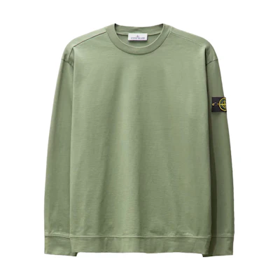 Stone Island SS23 Logo Print Crewneck Long Sleeve Sweatshirt Green 101563750-V0055