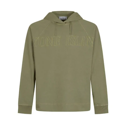 STONE ISLAND SS23 Logo Print Khaki Hoodie for Men. 781563355-V0155