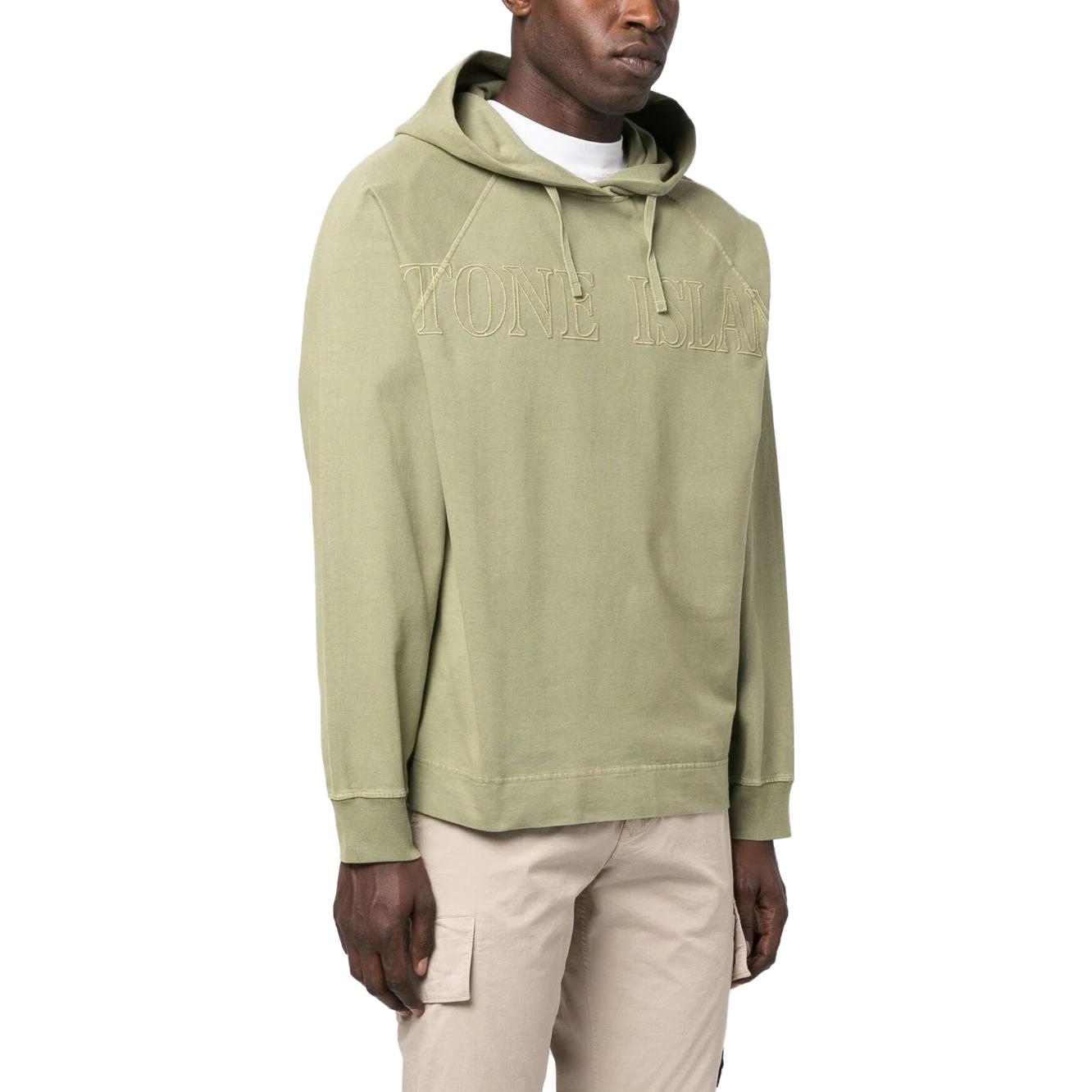 STONE ISLAND SS23 Logo Print Khaki Hoodie for Men. 781563355-V0155 圖 4