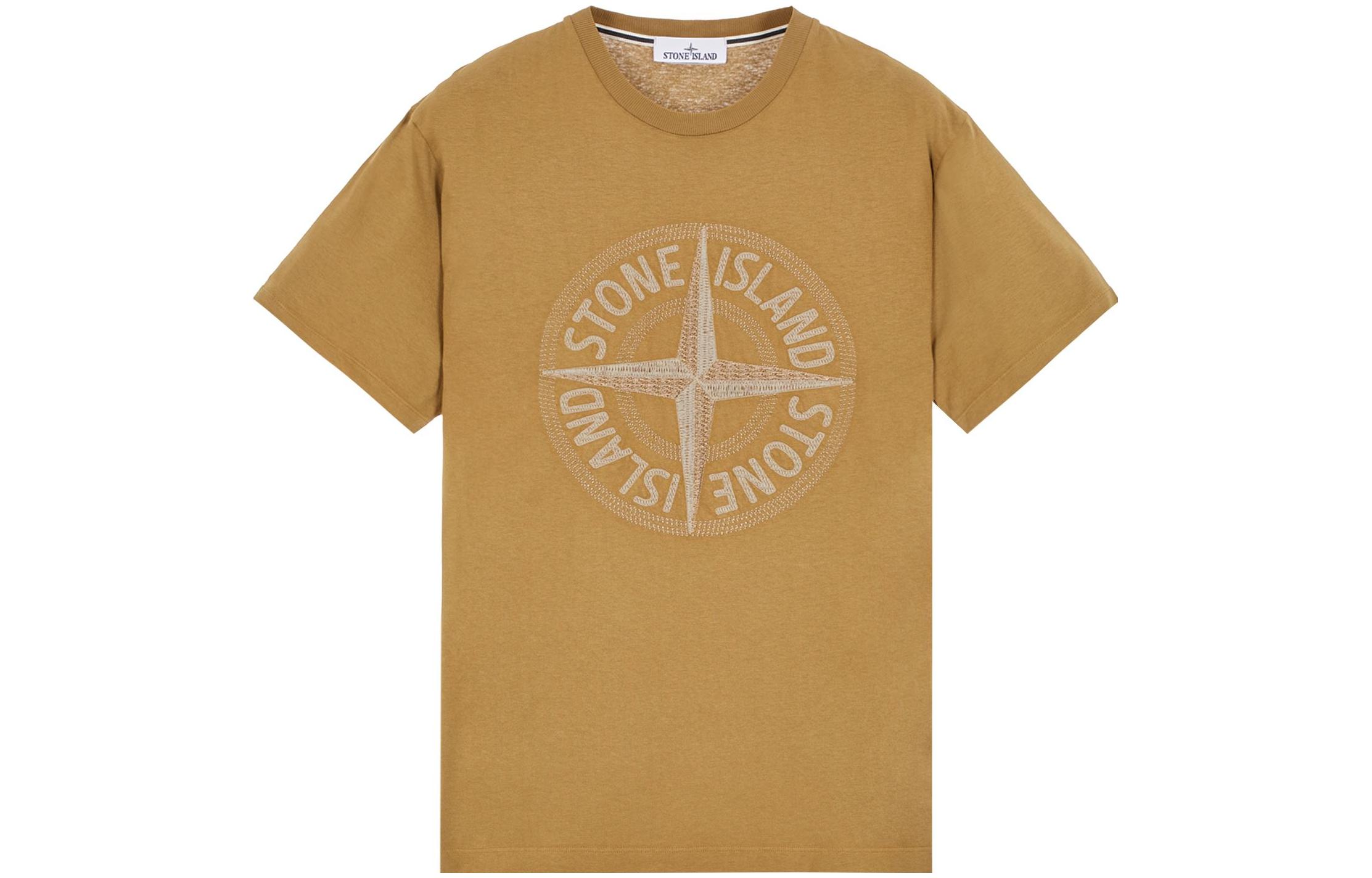 Stone Island SS23 Logo Print Knit Short Sleeve T-Shirt Khaki . 781521580-V0098 圖 2