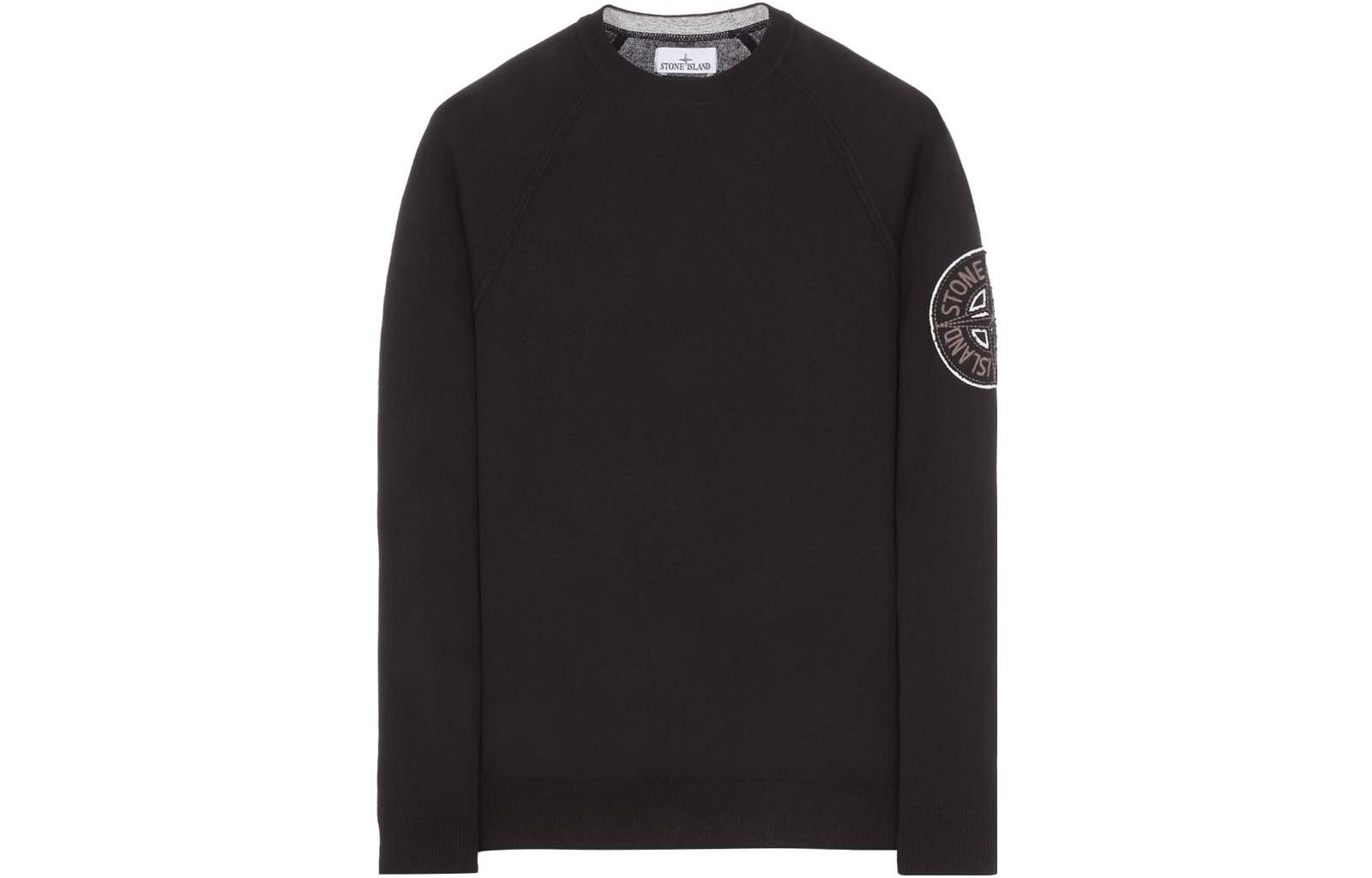 Stone Island SS23 Logo Print Sweatshirt Black Mens 7815523B7-V0029