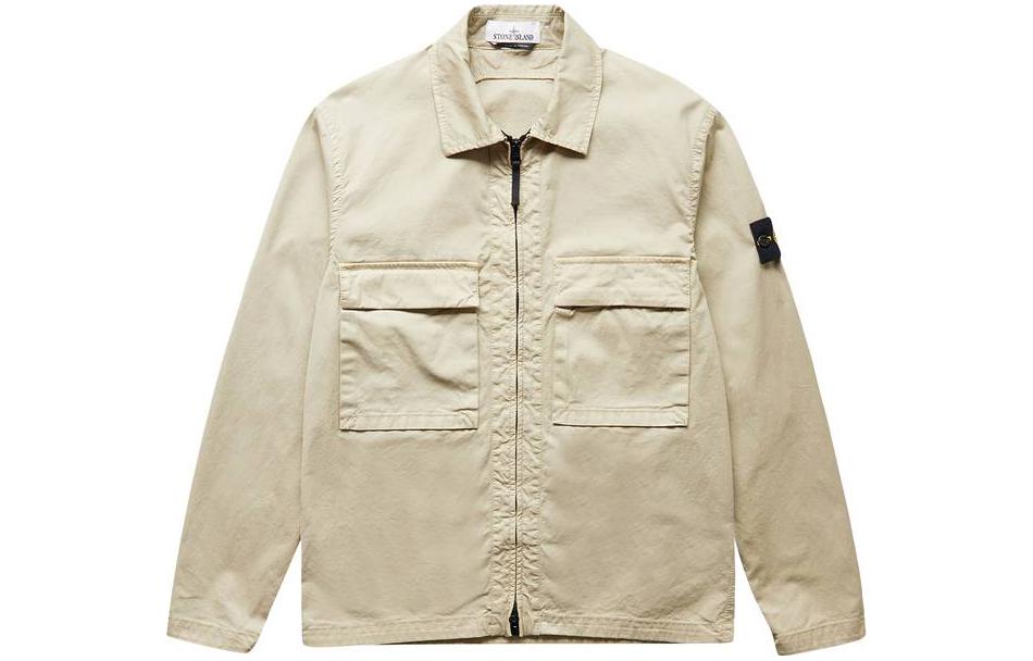 Stone Island SS23 Logo Zip-Up Jacket Off-White 771511710-V0090