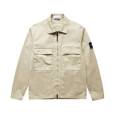 Stone Island SS23 Logo Zip-Up Jacket Off-White 771511710-V0090