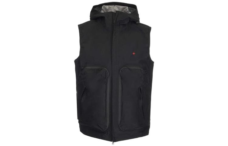 Order STONE ISLAND SS23 Marina 黑色刺绣logo男士连帽背心. 7615G05X1-V0029